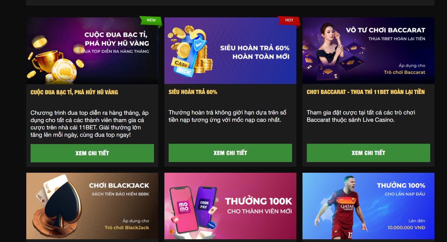 Anh em nên tham gia tất cả các khuyến mãi 11bet nếu có thể