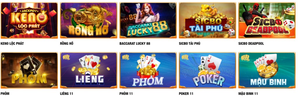 Danh sách game hấp dẫn tại nhà cái 11bet
