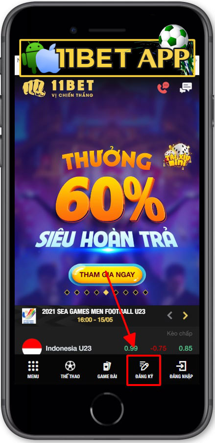 Click chọn “Đăng ký” tại trang chủ