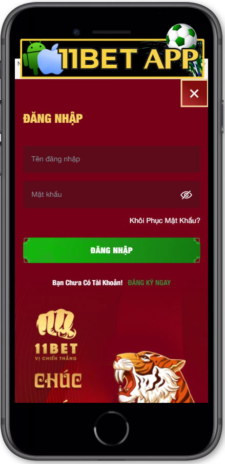 Người chơi điền thông tin để đăng nhập vào 11bet