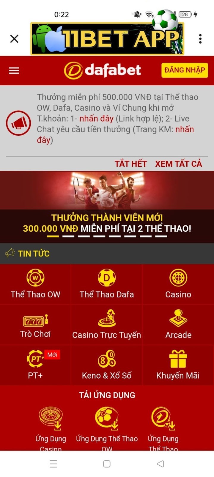 Làm sao để tải app Dafabet cho thiết bị hệ điều hành Android?