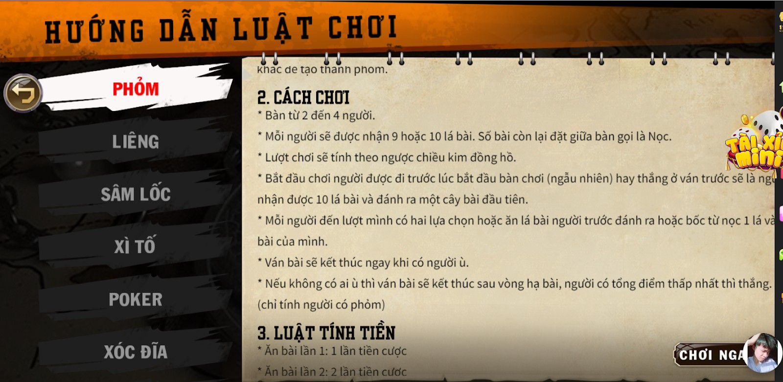 Luật chơi phỏm như thế nào?