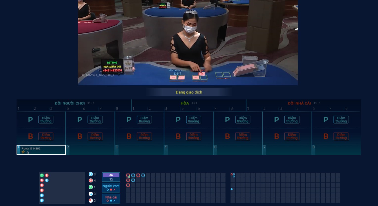Người chơi đặt cược trong 11bet khi chơi baccarat