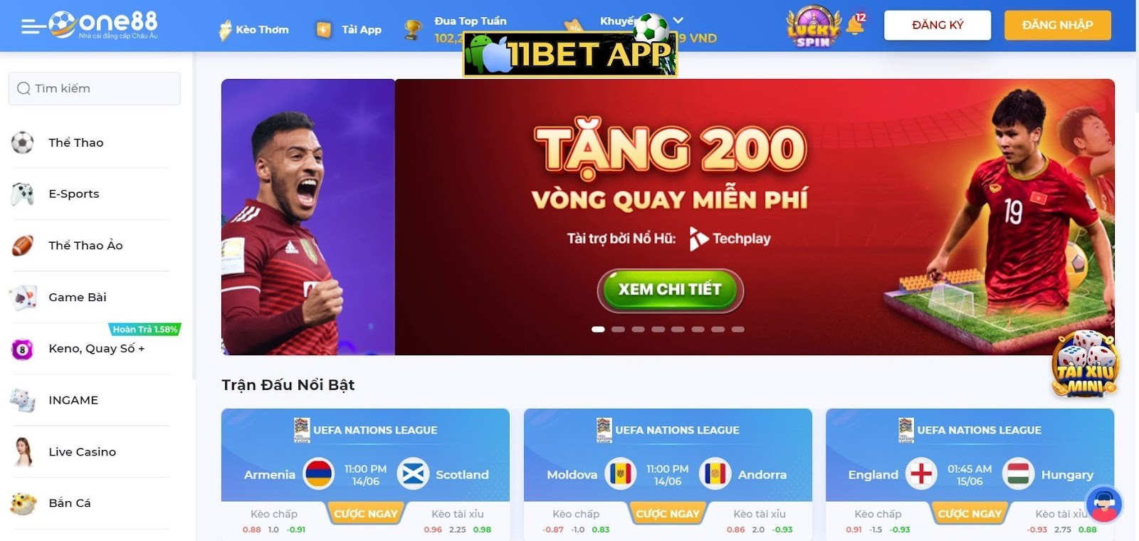 Sân chơi One88 đa dạng các trò giải trí