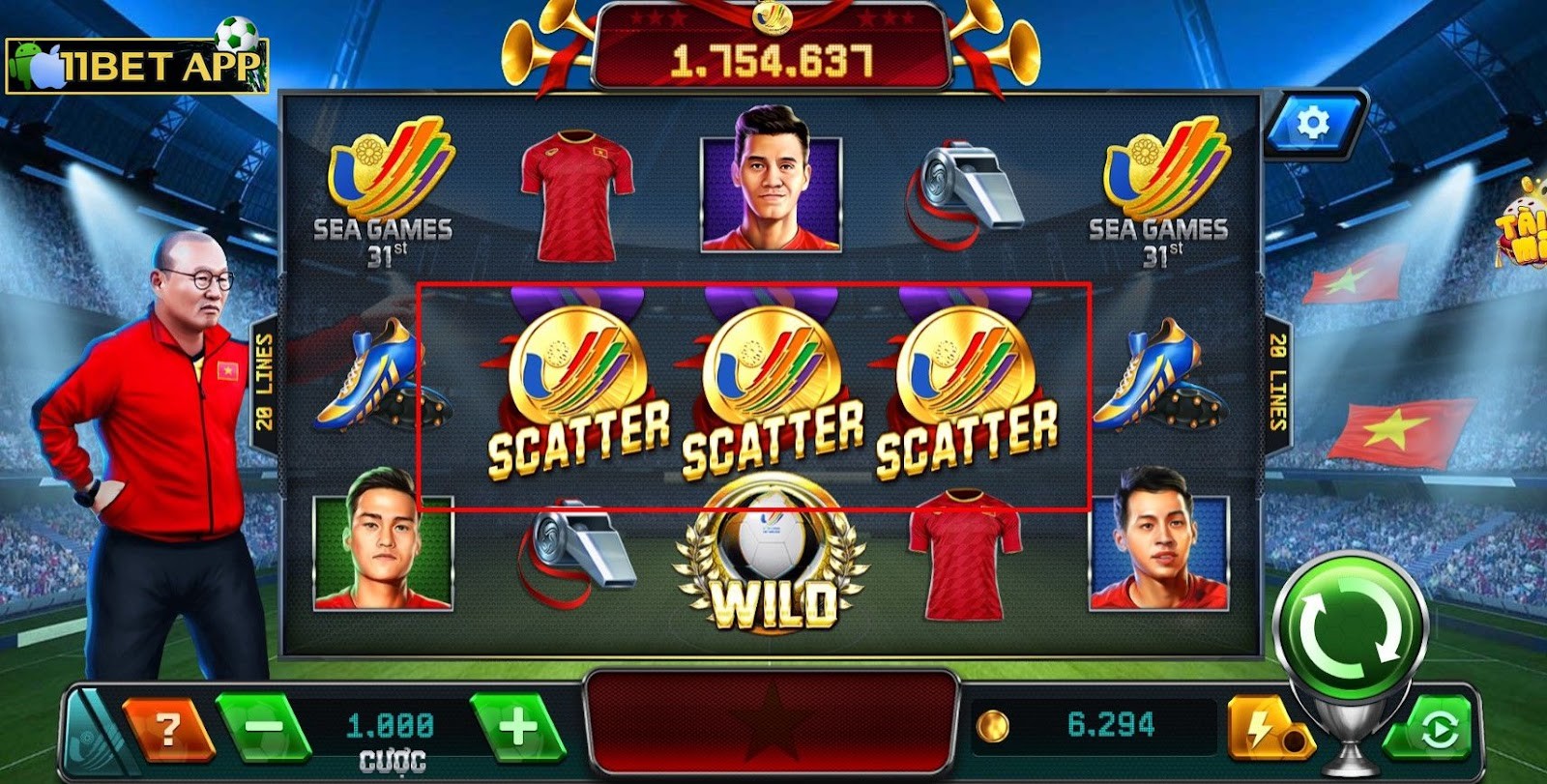 Biểu tượng Scatter trong game Chiến binh sao vàng 11bet