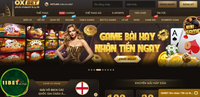 Giao diện Oxbet
