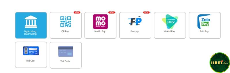 Các hình thức thanh toán của 11bet đa dạng hơn