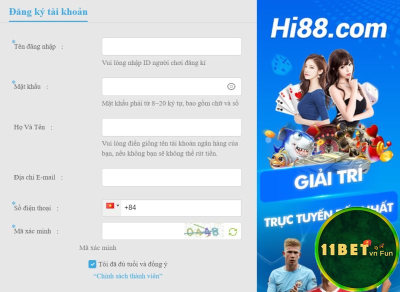 Thao tác đăng ký Hi88 phức tạp hơn