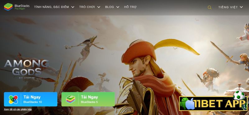 Cài app 11Bet trên Laptop / Máy tính / PC bằng Bluestacks giả lập Android