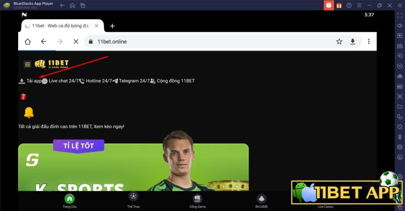Nhấn chọn "tải app"