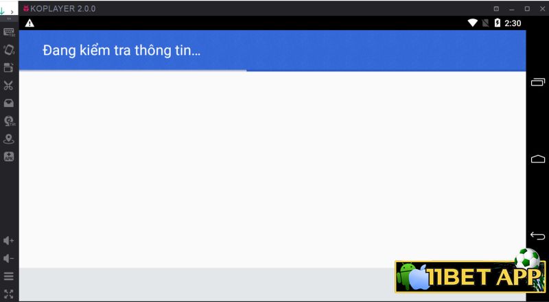 Nhấn "tiếp theo" để bắt đầu quá trình cài app 11bet trên Laptop / Máy tính / PC bằng KoPlayer giả lập Android