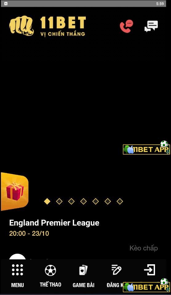 Bạn tiến hành đăng ký tài khoản hoặc đăng nhập vào 11bet