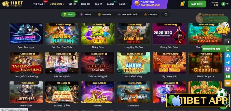 Tại11bet.us, người chơi có thể giải trí với rất nhiều tựa game đặc sắc