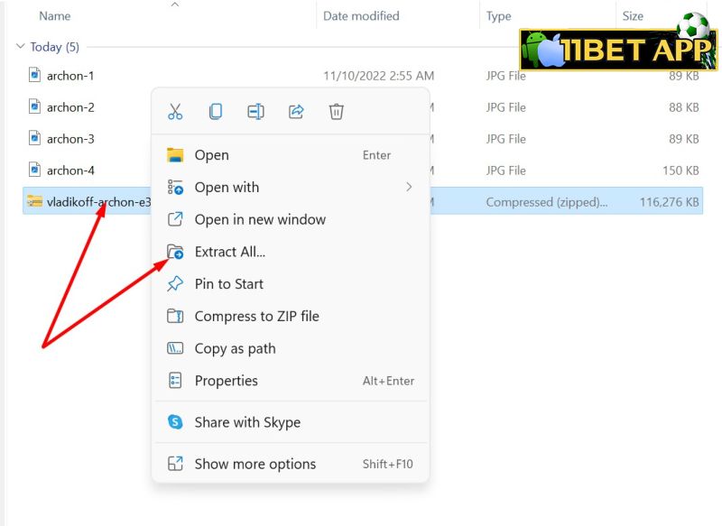 Nhấn vào file vừa tải về