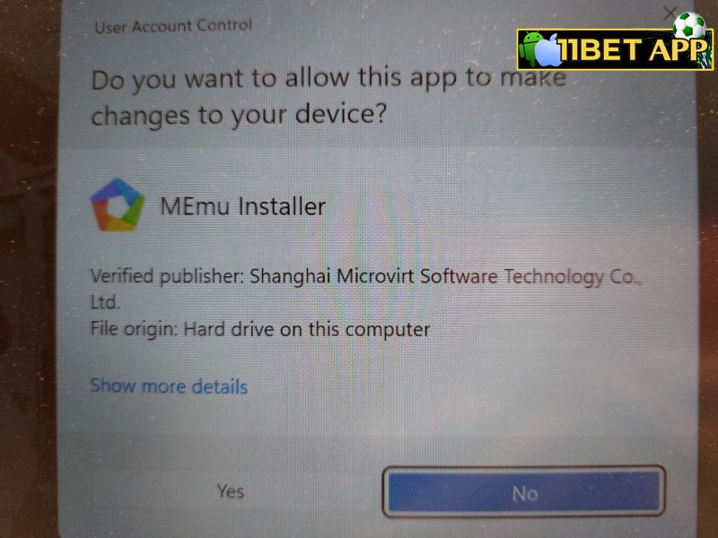 Chọn yes để bắt đầu thực hiện việc cài đặt 