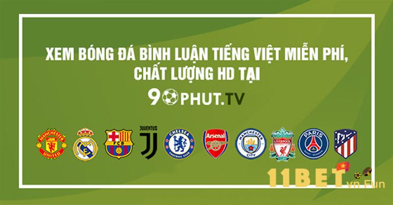 Giao diện thiết kế đơn giản, dễ sử dụng của kênh bóng đá 90phut TV