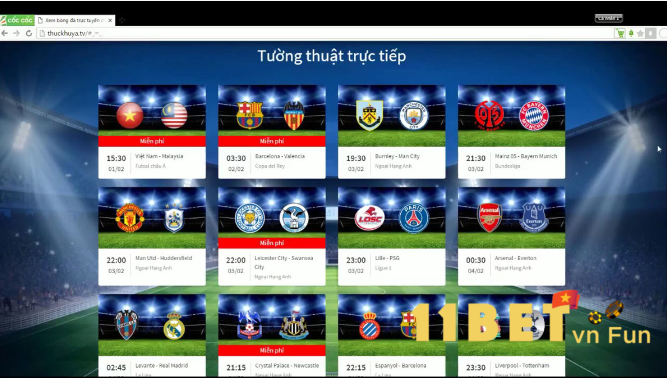 Các giải đấu bóng đá có tại Thuckhuya TV