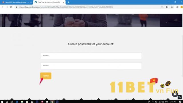 Điền thông tin để tạo tài khoản NordVPN
