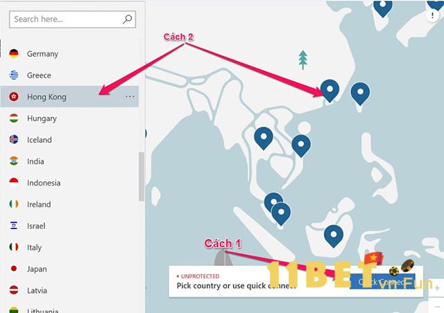 Giao diện trang chủ của phần mềm NordVPN