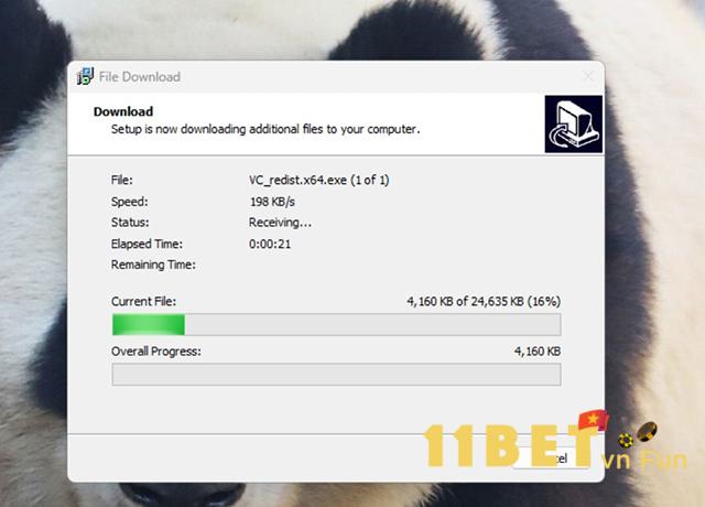 Quá trình cài đặt phần mềm NordVPN đang được thực hiện
