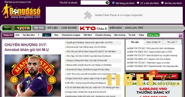 Trang web Bongdaso