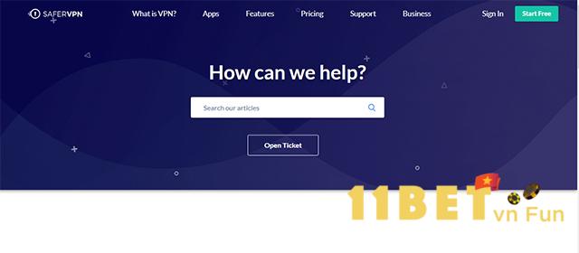 Truy cập vào trang chủ phần mềm SaferVPN