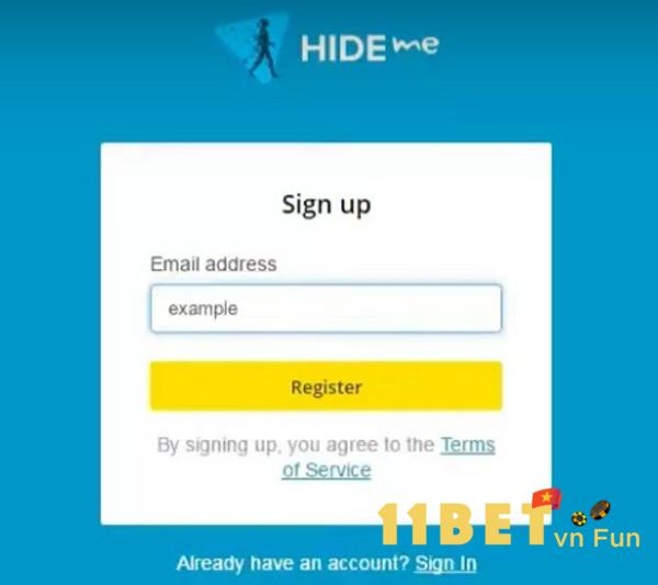 Bạn cần đăng nhập vào Hide.me VPN