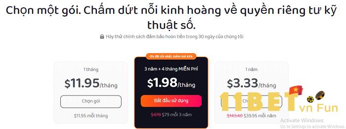 Chọn gói dịch vụ thích hợp
