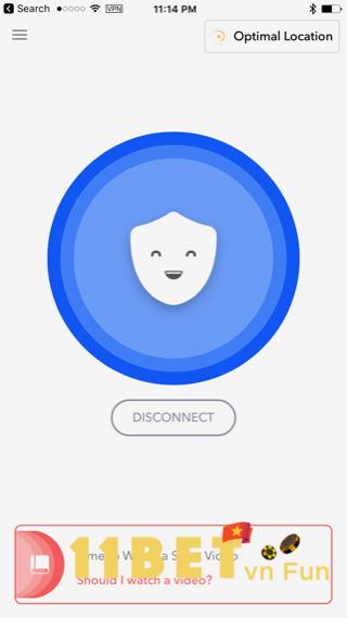 Giao diện phần mềm cách fake IP bằng Betternet VPN khi kết nối thành công