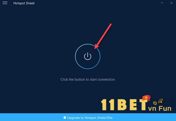 Nhấn vào icon nút nguồn để kích hoạt phần mềm Hotspot Shield