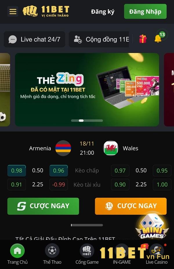 Tìm kiếm và truy cập vào nhà cái 11bet